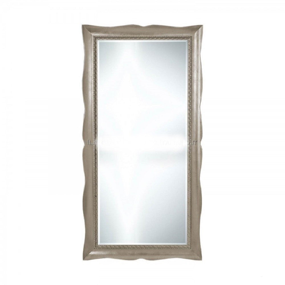 Mobili2g - specchiera foglia argento rettangolare- misure: l.90 x h.180 x p.7