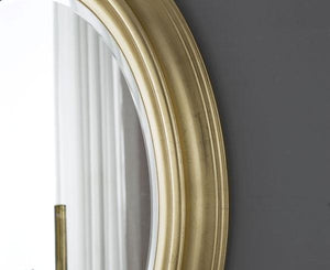 Mobili2g - specchiera in foglia oro rotonda- misure: l.78 x h.78 x p.5