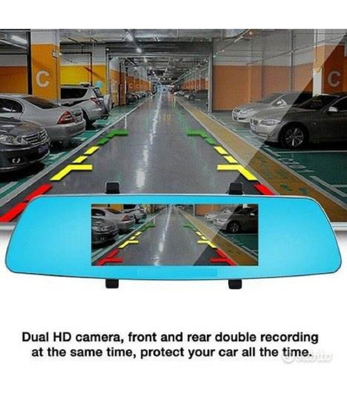 Specchietto Camera Posteriore Hd Registratore Auto Specchio Retrovisore Q-a182         