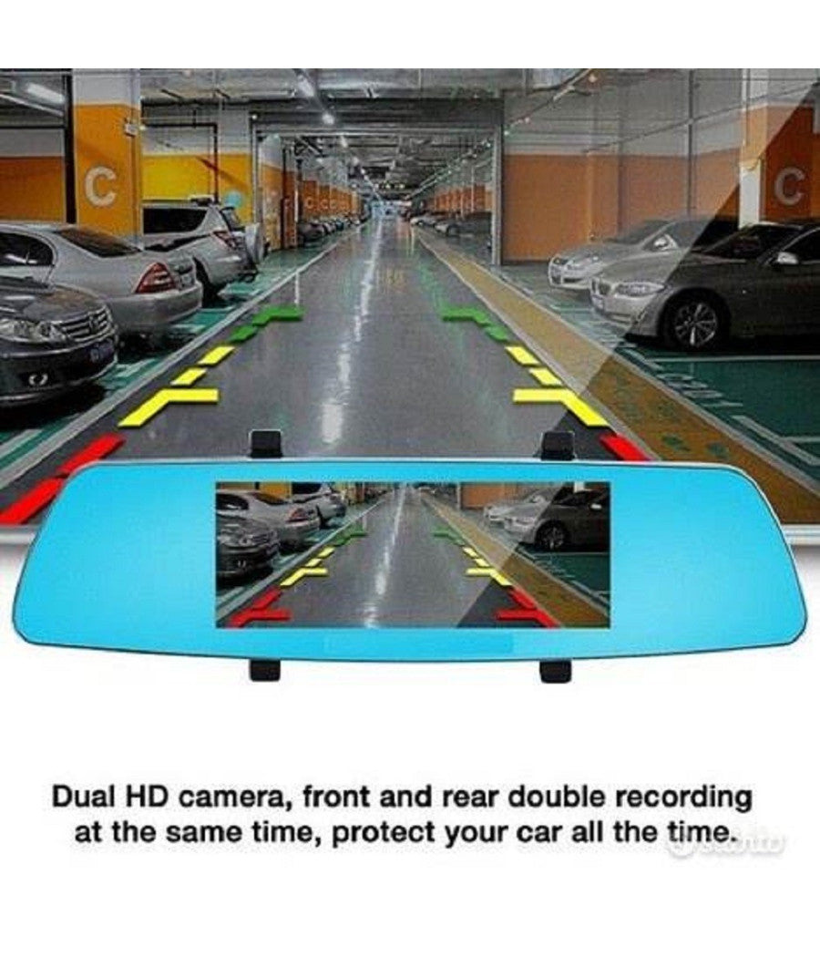 Specchietto Camera Posteriore Hd Registratore Auto Specchio Retrovisore Q-a182         