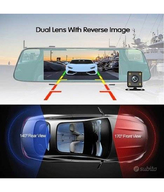 Specchietto Camera Posteriore Hd Registratore Auto Specchio Retrovisore Q-a182         