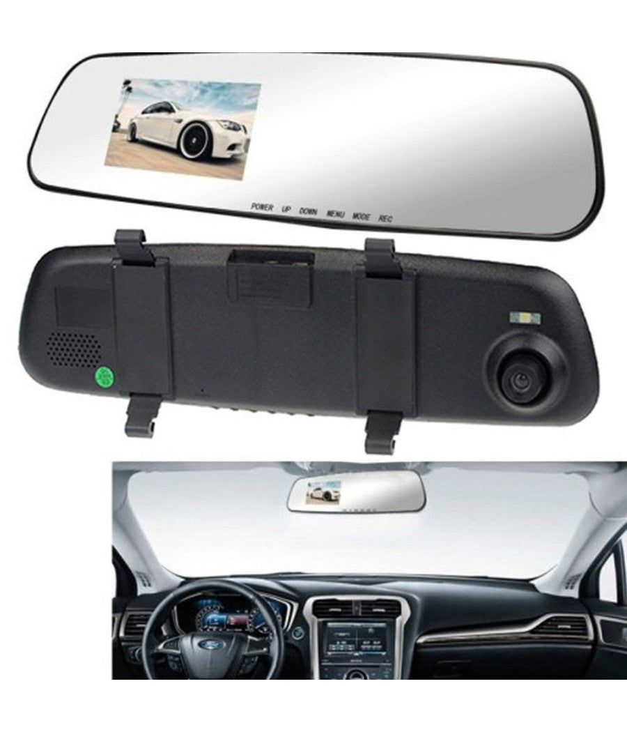 Specchietto Retrovisore Dvr Telecamera Full Hd 1080p 2.3 "lcd Per Retrocamera         