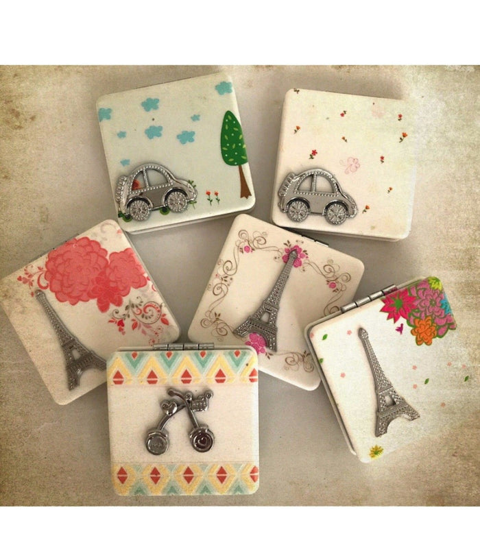 Specchietto Specchio Da Borsa Borsette Per Donna Make Up Richiudibile Idea Regalo         