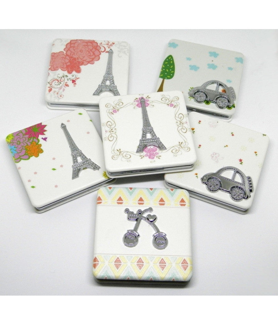 Specchietto Specchio Da Borsa Borsette Per Donna Make Up Richiudibile Idea Regalo         