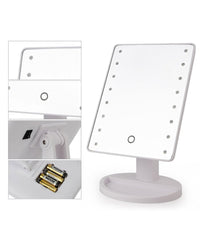 Specchio 16 Led Orientabile 360 Gradi Touch Screen Bagno Stanza Make Up Mirror         
