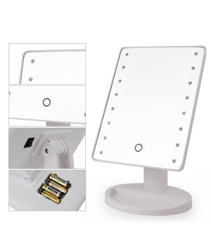 Specchio 16 Led Orientabile 360 Gradi Touch Screen Bagno Stanza Make Up Mirror         