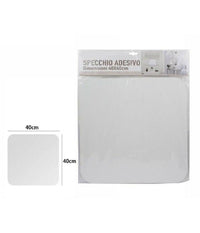 Trade Shop - Specchio Adesivo Forma Quadrata Adesiva Murale Arredamento Casa 40 X 40 Cm -