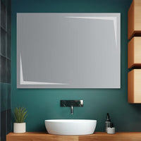 Specchio bagno 105x70 cm reversibile con LED naturale agli angoli