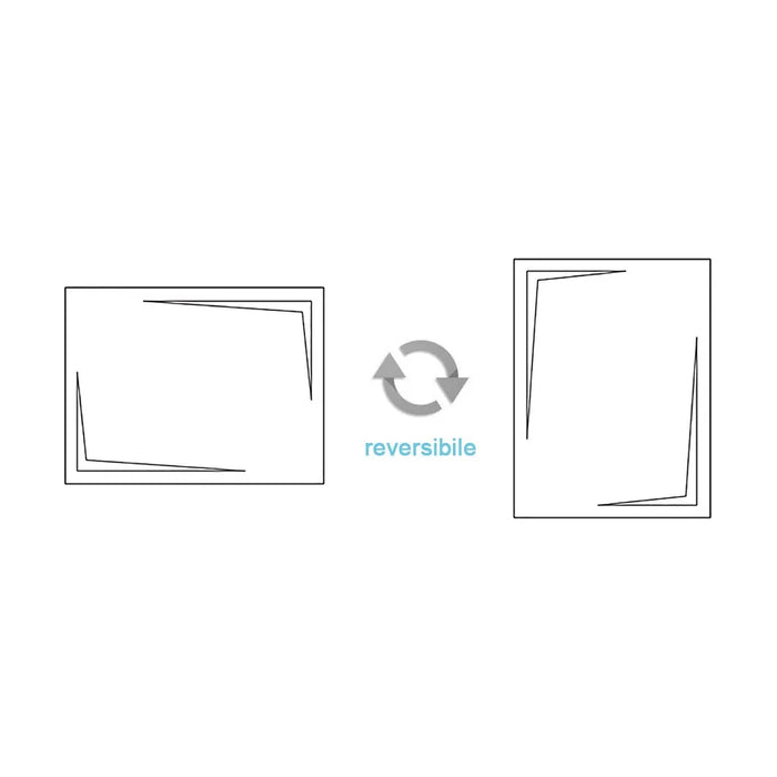 Specchio bagno 105x70 cm reversibile con LED naturale agli angoli