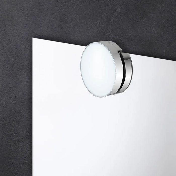Specchio bagno 50x60 cm reversibile con applique LED frontale