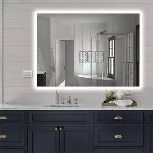 Specchio bagno 50x70 cm illuminazione perimetrale e installazione reversibile