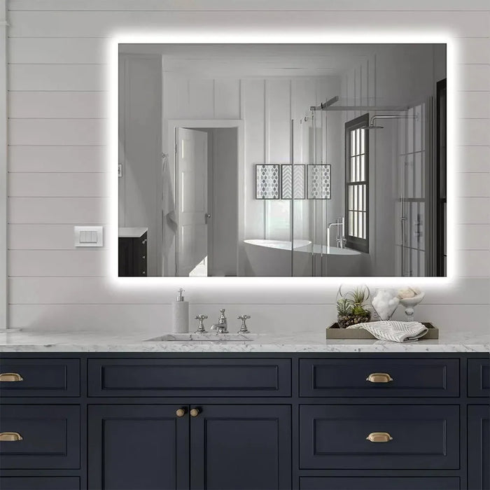 Specchio bagno 50x70 cm illuminazione perimetrale e installazione reversibile
