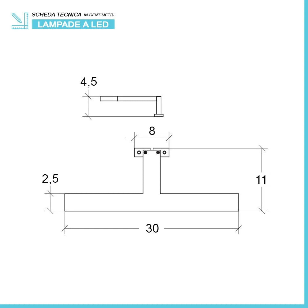 Specchio bagno 50x70 cm reversibile con LED naturale nero opaco