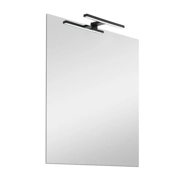 Specchio bagno 50x70 cm reversibile con LED naturale nero opaco