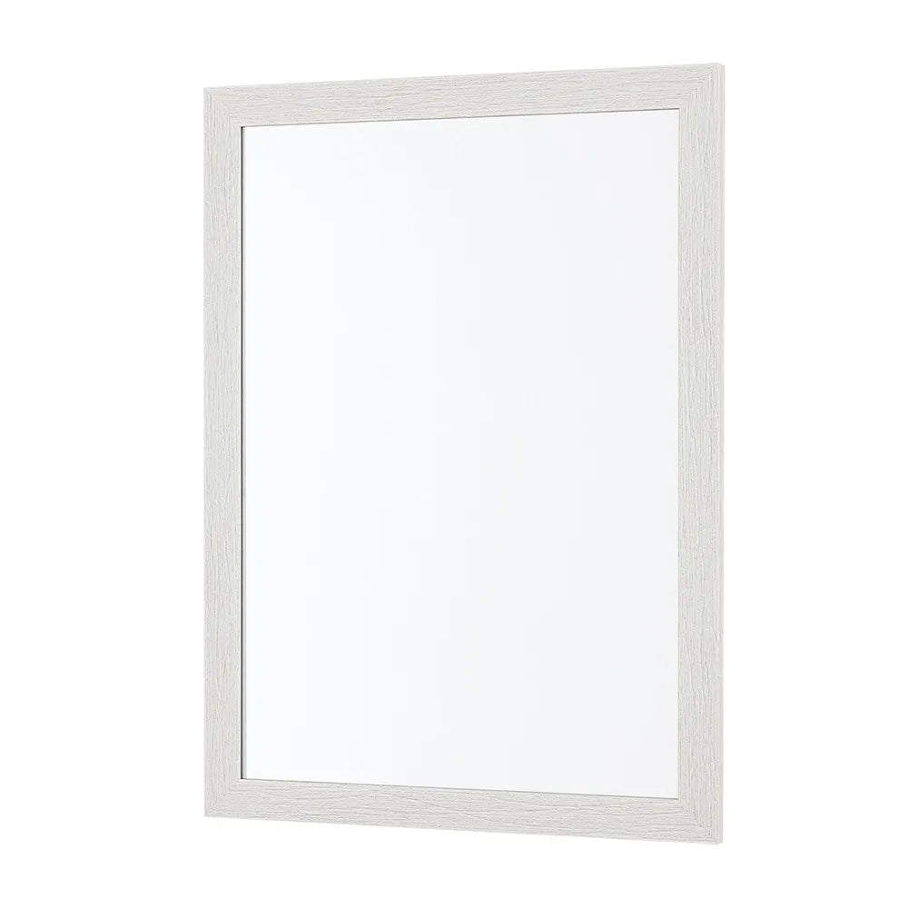 Specchio bagno 57x67 cornice bianco effetto legno reversibile Wood