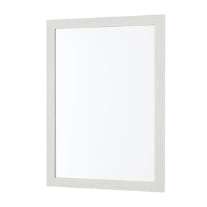 Specchio bagno 57x67 cornice bianco effetto legno reversibile Wood