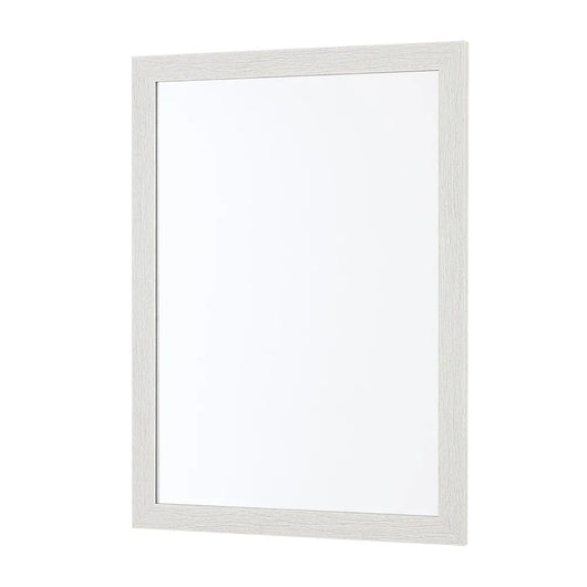Specchio bagno 57x67 cornice bianco effetto legno reversibile Wood