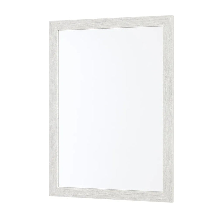 Specchio bagno 57x67 cornice bianco effetto legno reversibile Wood