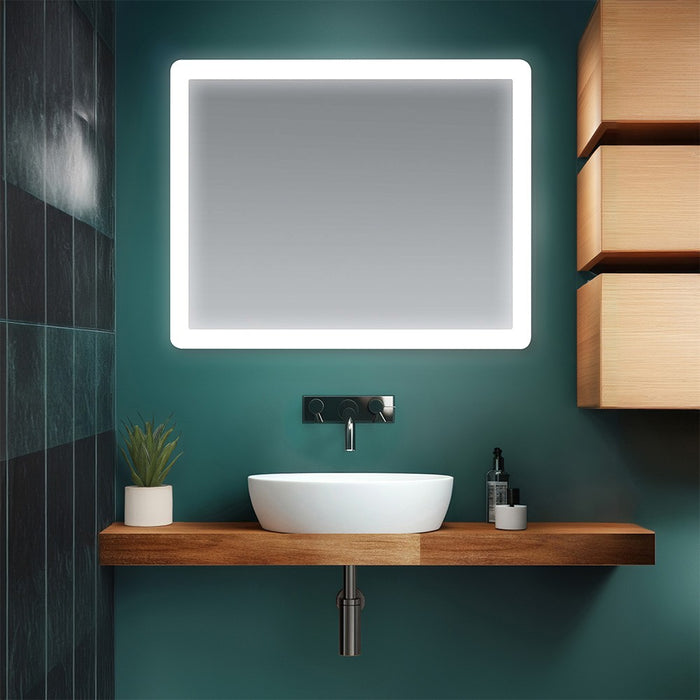 Specchio bagno 60x80 cm con LED naturale e installazione reversibile
