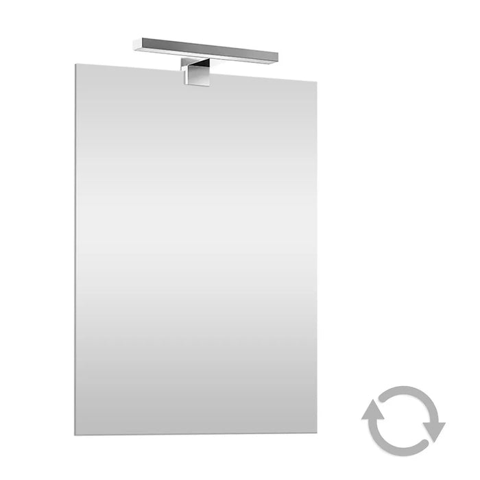 Specchio bagno 70x105 cm reversibile con luce LED naturale
