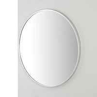 Specchio bagno 80 cm con cornice argento e installazione a parete