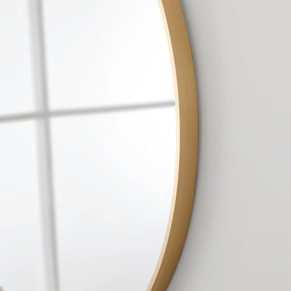 Specchio bagno 80 cm con cornice oro e installazione a parete