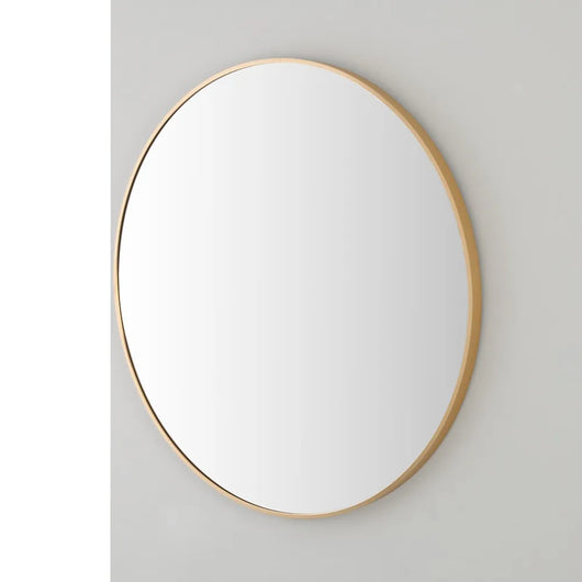 Specchio bagno 80 cm con cornice oro e installazione a parete