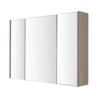 Specchio bagno contenitore 100x70 cm rovere scuro 3 ante e ripiani Way