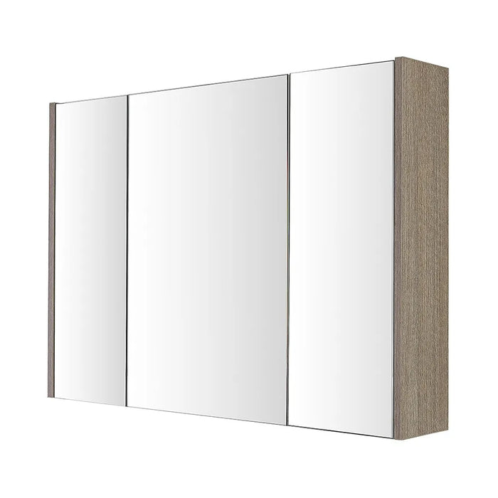 Specchio bagno contenitore 100x70 cm rovere scuro 3 ante e ripiani Way