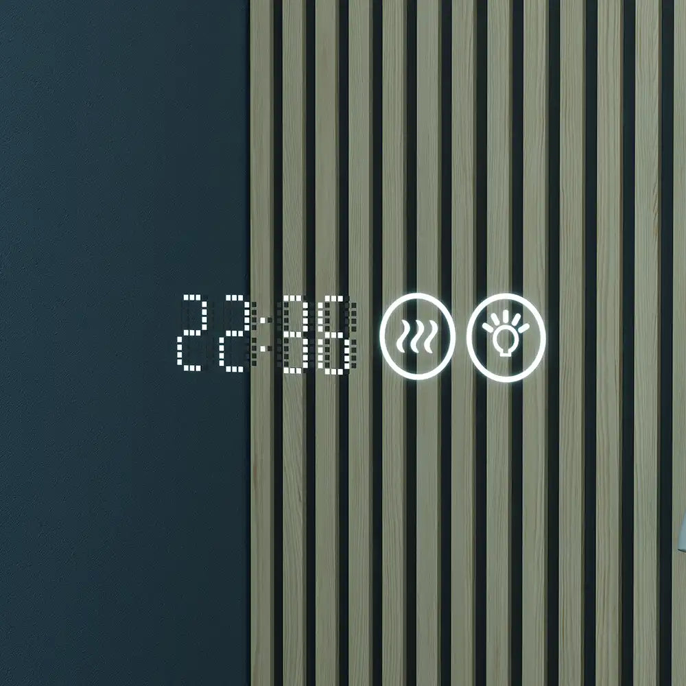 Specchio led bagno 60x80 cm touch-screen ingranditore orologio digitale e anti-appannamento | Kuma