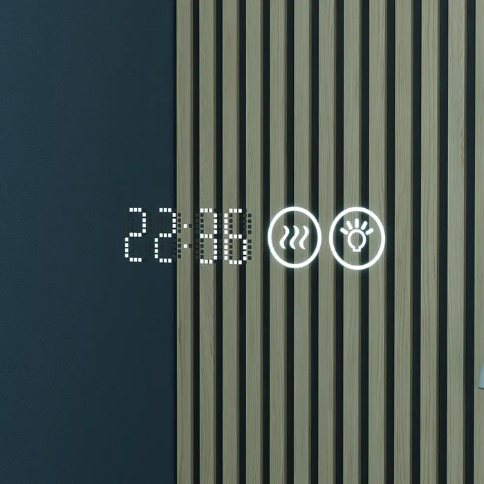 Specchio led bagno 60x80 cm touch-screen ingranditore orologio digitale e anti-appannamento | Kuma