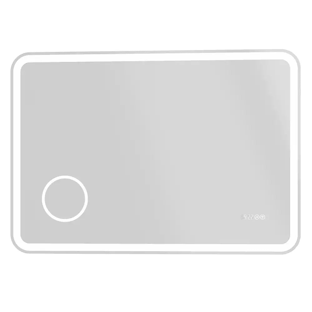 Specchio led bagno 70x100 cm touch-screen ingranditore orologio digitale e anti-appannamento | Kuma