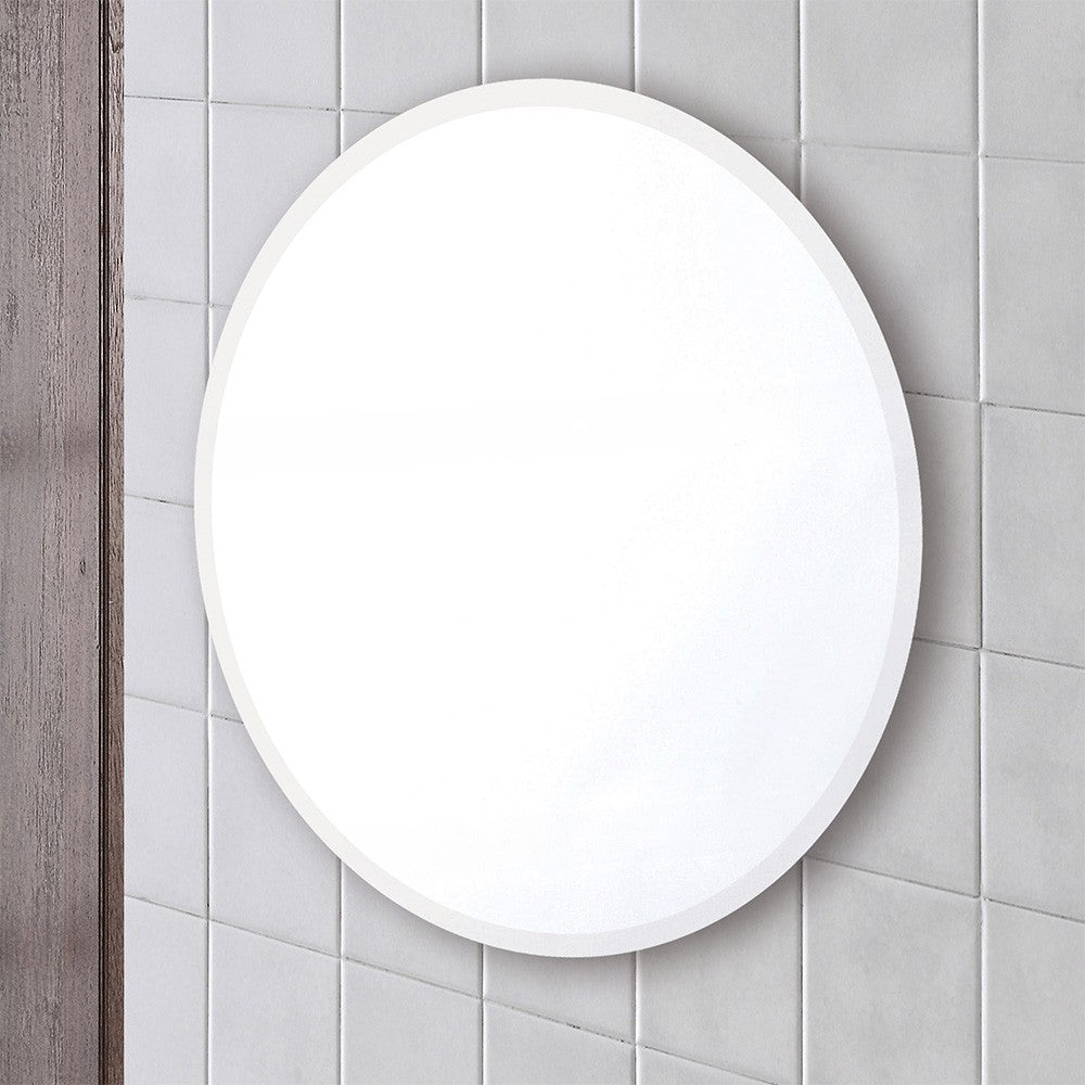 Specchio bagno tondo 50 cm a filo con bisellatura su bordo 2,5 cm