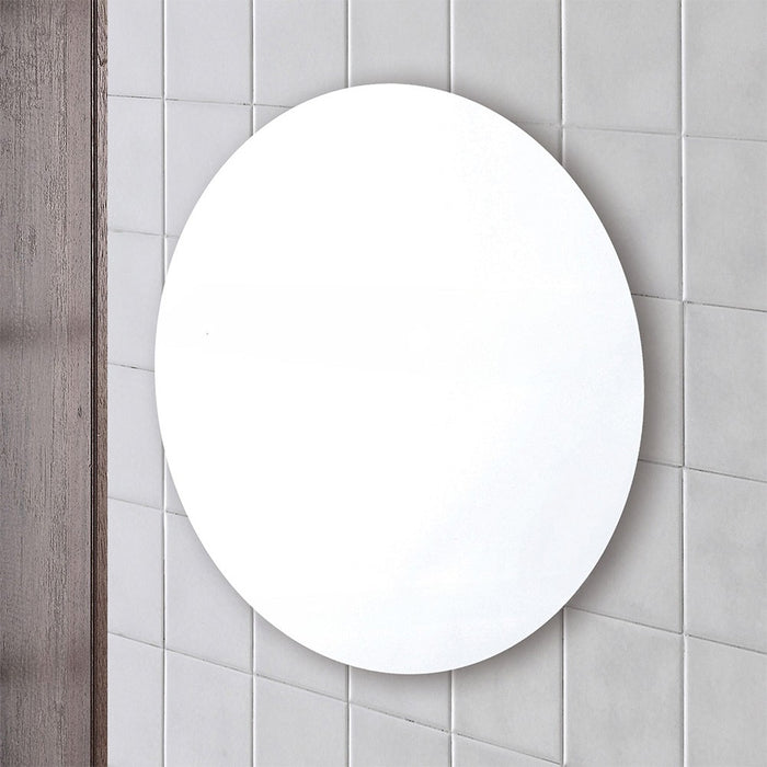 Specchio bagno tondo 50 cm a filo lucido con installazione a parete