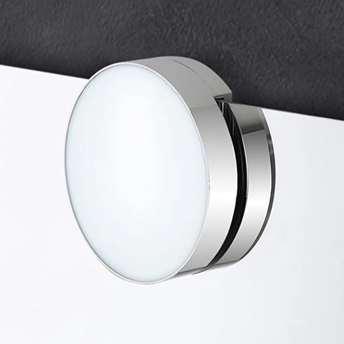 Specchio bagno tondo diametro 80 con applique LED cromata