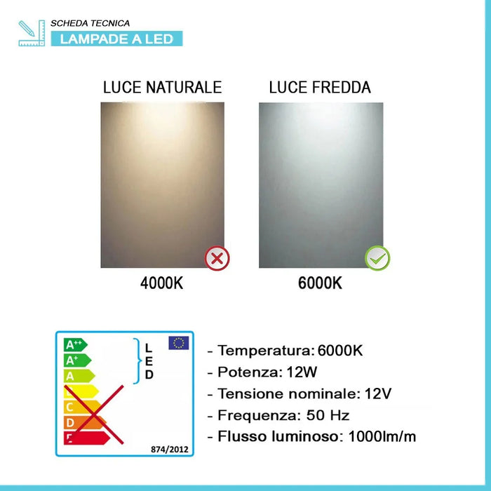 Specchio bagno tondo LED diametro 60 cm retroilluminato con luce fredda