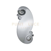 specchio circeo in ferro con riccioli Foglia Argento in Ferro 63x130hcm(55x115hcm)