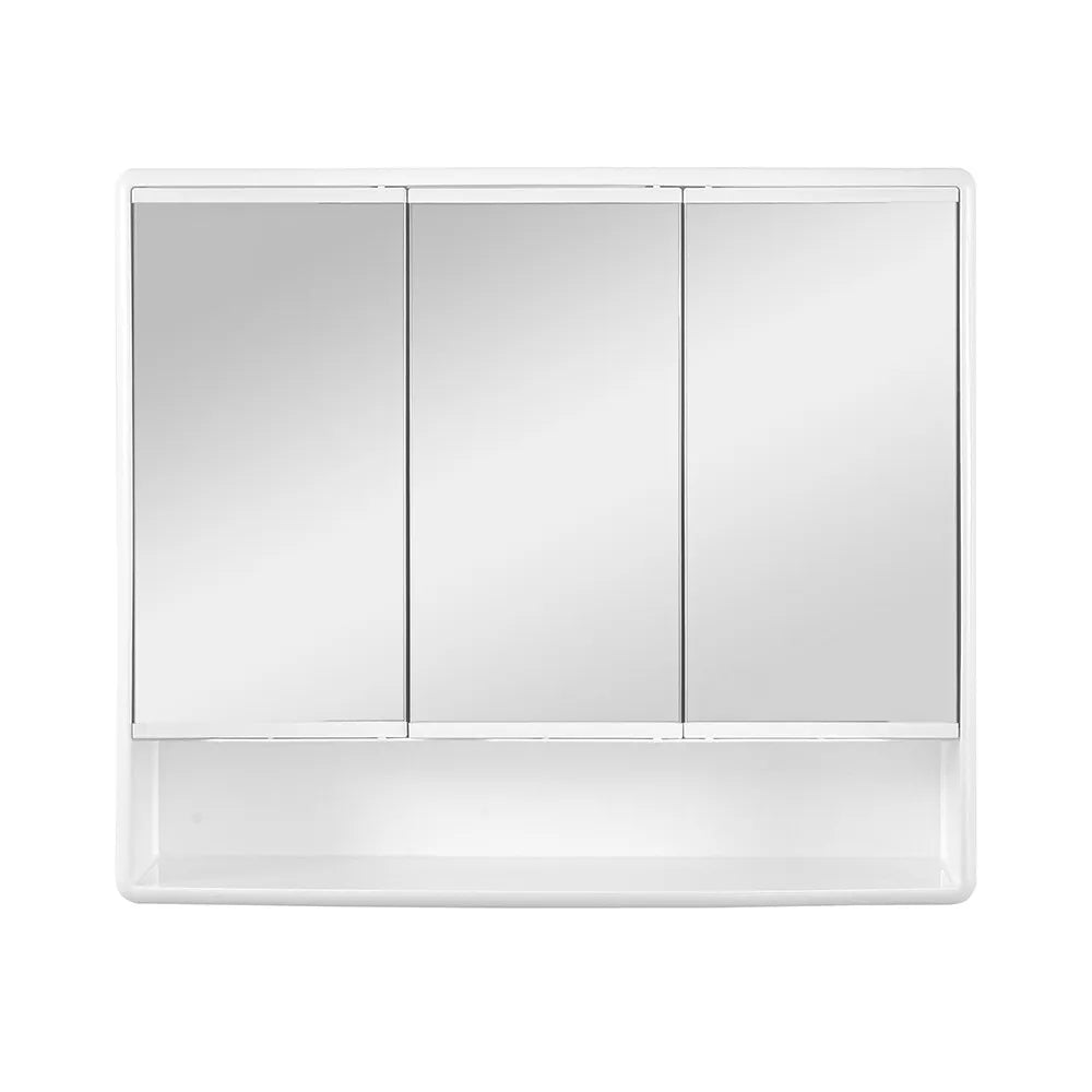 Specchio contenitore 60x50 cm bianco con 3 ante e ripiani interni