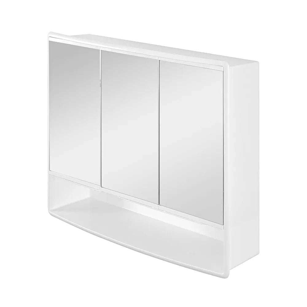 Specchio contenitore 60x50 cm bianco con 3 ante e ripiani interni