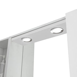 Specchio contenitore LED 91x61 cm bianco lucido con ante laterali Way