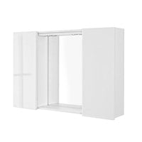 Specchio contenitore LED 91x61 cm bianco lucido con ante laterali Way