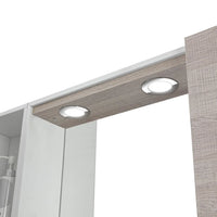 Specchio contenitore LED 91x61 cm rovere chiaro con ante laterali Way