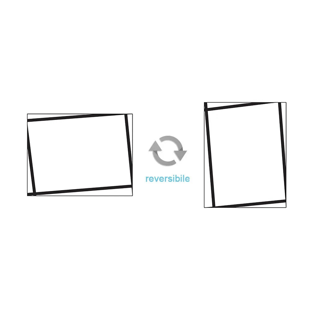 Specchio da bagno serigrafato con telaio 90x70 cm installazione reversibile