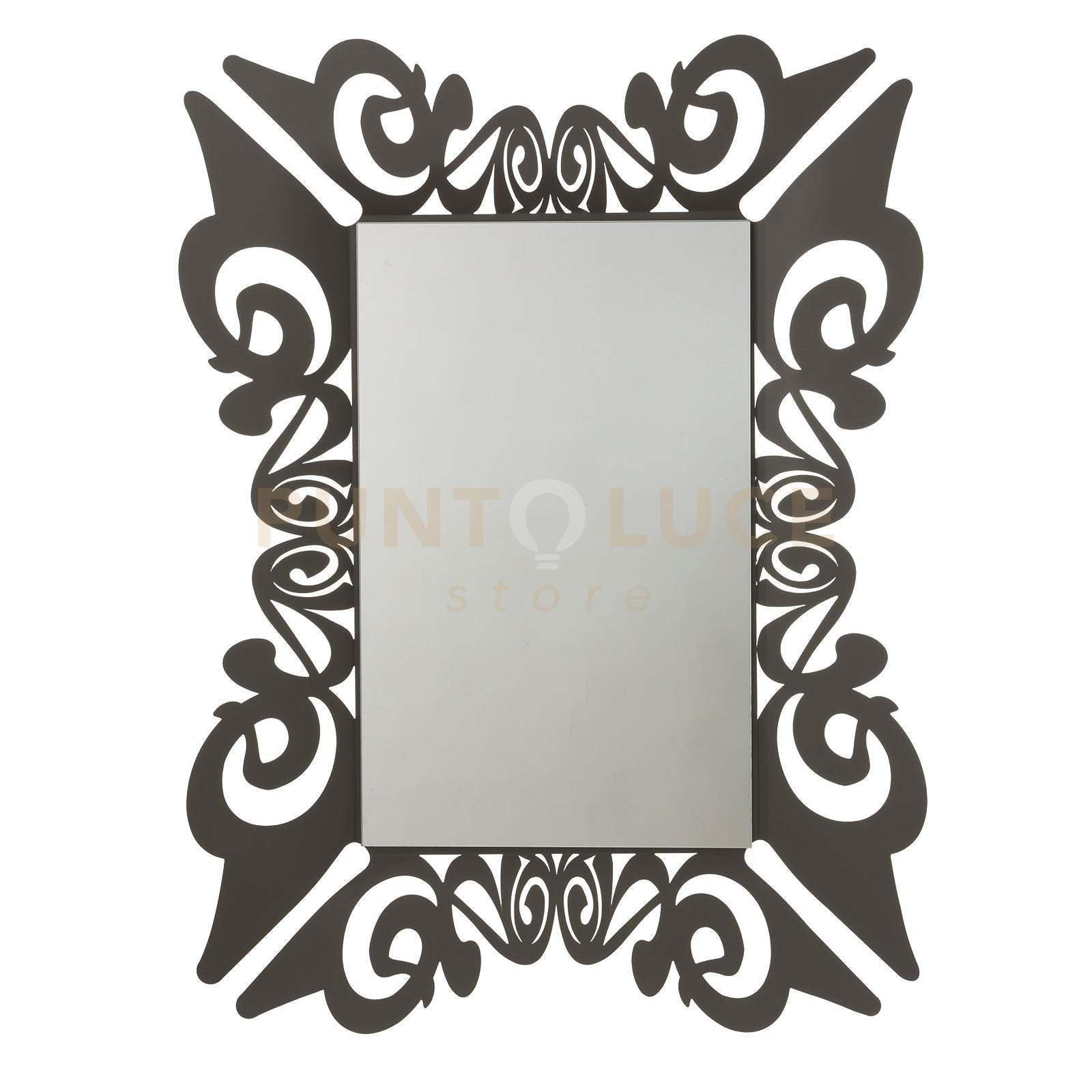 specchio da parete decorato vanity Nero in Ferro 80x100hcm(43x68hcm)