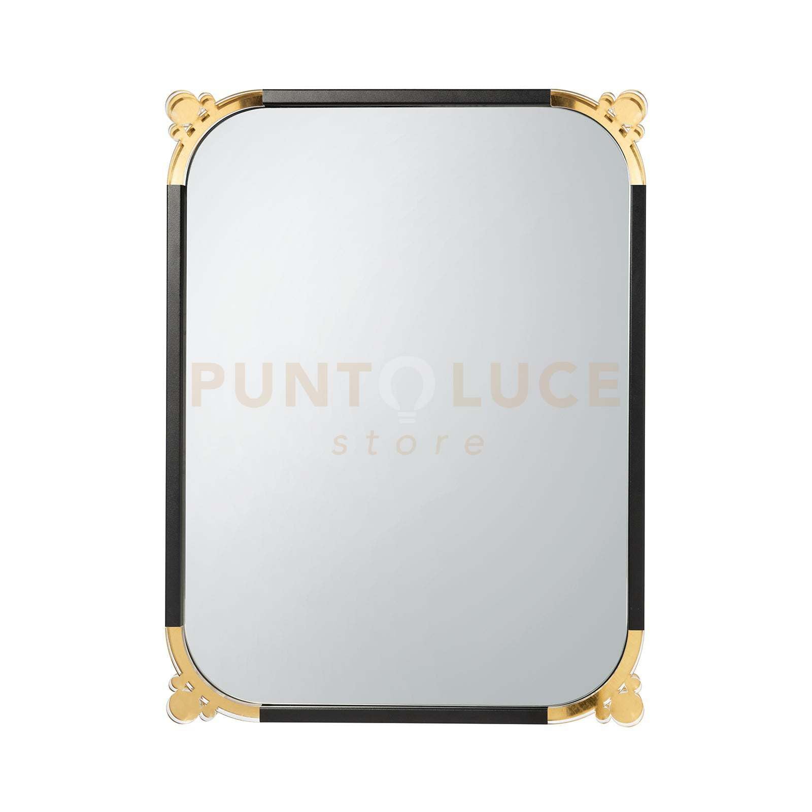 specchio da parete particolare corner classic Nero in Ferro e polimetilmetacrilato 60x80Hcm