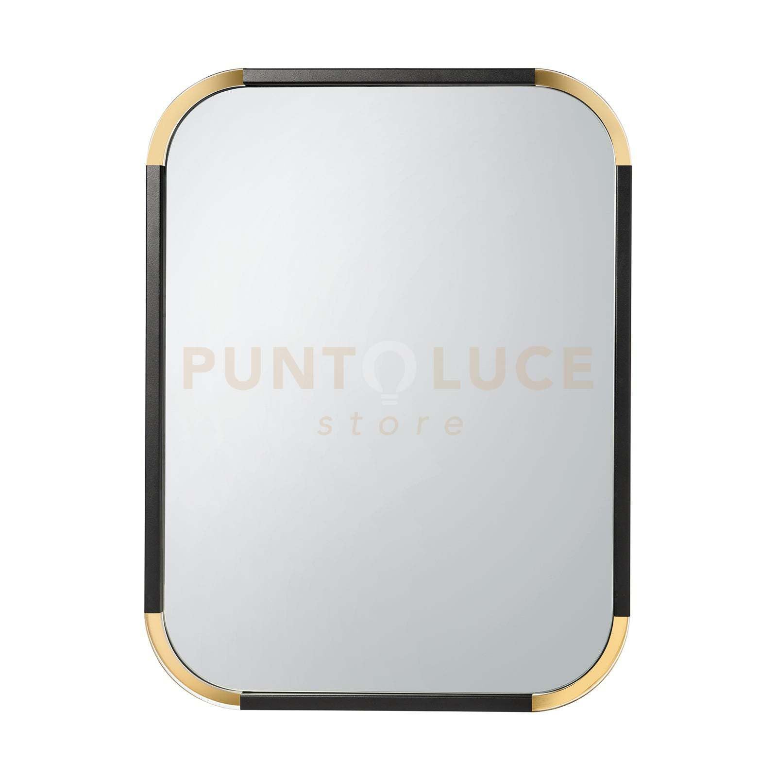 specchio da parete particolare corner liscio Nero in Ferro e polimetilmetacrilato 60x80Hcm