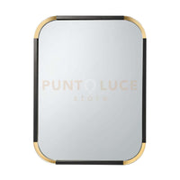 specchio da parete particolare corner liscio Nero in Ferro e polimetilmetacrilato 60x80Hcm