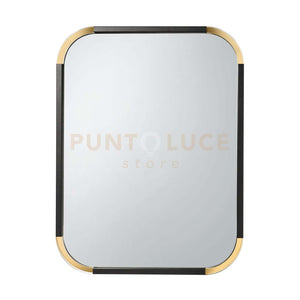 specchio da parete particolare corner liscio Nero in Ferro e polimetilmetacrilato 60x80Hcm