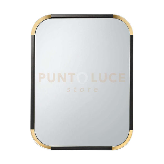 specchio da parete particolare corner liscio Nero in Ferro e polimetilmetacrilato 60x80Hcm