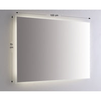 Specchio da Parete Retroilluminato a LED 100X70 cm spessore 4 mm Telagio Grigio in PVC